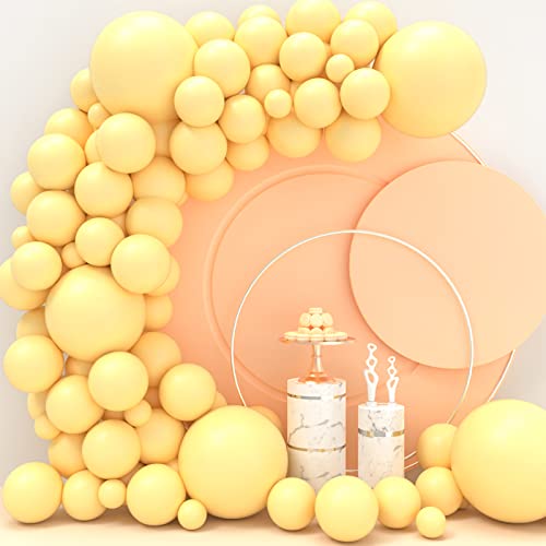 Yellow Balloons 110 Pcs Pastel Yellow Balloon Garland Kit Different Sizes 5 10 12 18 Inch Light Yellow Balloons for Flower Baby Shower Birthday Party Decorations