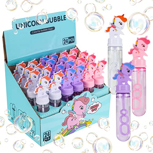 JOYYPOP 24 Pack Mini Bubble Wands for Kids Unicorn Party Favors Bubble Wands Summer Gifts for Boys Girls Unicorn Theme Birthday Party