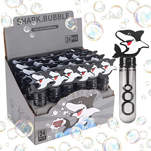 JOYYPOP 24 Pack Mini Bubble Wands for Kids Shark Party Favors Bubble Wands Summer Ocean Beach Gifts for Boys Girls Shark Theme Birthday Party