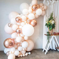 White Balloons 110 Pcs Pastel White Balloon Garland Different Sizes 5 10 12 18 Inch Pearl White Balloons for Wedding Baby Shower Party Decorations