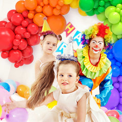 JOYYPOP 161pcs Rainbow Balloon Arch Kit 7 Assorted Colors 5 12 18 Inch Latex Balloons for Kids' Birthday Party Baby Shower Wedding Anniversary Decorations