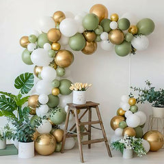 JOYYPOP 129pcs Sage Green Balloon Garland Arch Kit Different Size 18 12 5 Inch Olive Green Balloon Arch Kit for Baby Shower Wedding Birthday Party Decorations