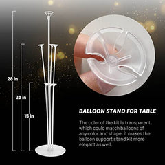 JOYYPOP 4 Sets Balloon Stand Kit, Balloon Sticks with Base for Table Birthday Baby Shower Graduation Party Decorations