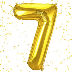 JOYYPOP 40 Inch Gold Number Balloons Foil Large Helium Number 7 Balloon for Birthday Anniversary Graduation Baby Shower Party Decorations