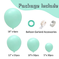 141 Pcs Mint Green Balloon Garland Kit 5'' 10'' 12'' 18'' Light Green Balloons for Bridal Shower Baby Shower Wedding Birthday Party Decorations
