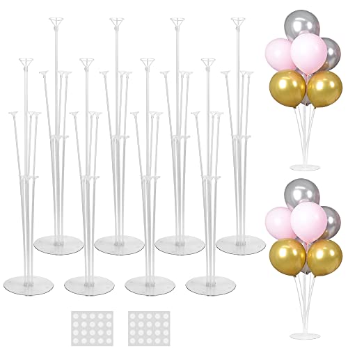 JOYYPOP 8 Sets Balloon Stand Kit, Balloon Sticks with Base for Table Birthday Baby Shower Graduation Party Decorations