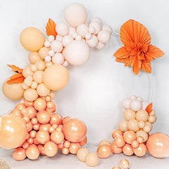 JOYYPOP Pastel Orange Balloons 110 Pcs Pastel Orange Balloon Garland Kit Different Sizes 5 10 12 18 Inch Light Orange Balloons for Baby Shower Birthday Party Decorations