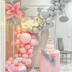 JOYYPOP Gray Balloons 90pcs Light Gray Balloon Garland Arch Kit 12inch+5inch Pastel Gray Balloons for Baby Shower Birthday Wedding Bridal Party Decorations