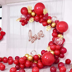 Red Balloons 110 Pcs Red Balloon Garland Kit Different Sizes 5 10 12 18 Inch Red Balloons for Birthday Valentine's Day Party Decorations