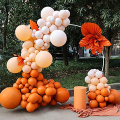JOYYPOP Orange Balloons 110 Pcs Orange Balloon Garland Kit Different Sizes 5 10 12 18 Inch Orange Balloons for Halloween Thanksgiving Party Decorations