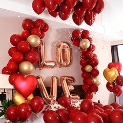 JOYYPOP Red Balloons 100 Pcs Red Party Latex Balloons 12 Inch Red Latex Balloons for Birthday Anniversary Valentine's Day Christmas Party Decorations