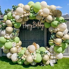 JOYYPOP Sage Green Balloons 110 Pcs Olive Green Balloon Garland Kit 5 inch+10 inch+12 inch+18 inch Green Balloons for Baby Shower Birthday Party Decorations