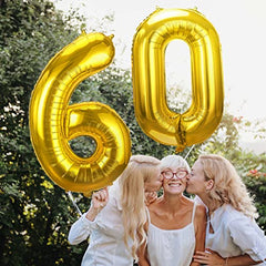 JOYYPOP 40 Inch Gold Number Balloons Foil Large Helium Number 6 Balloon for Birthday Anniversary Graduation Baby Shower Party Decorations