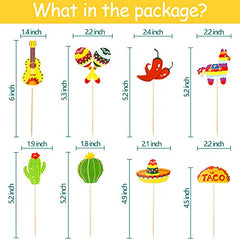Fiesta Mexican Cupcake Toppers 48pcs Fiesta Cupcake Picks for Mexican Party Decoration, West Themed Party