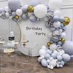 JOYYPOP Gray Balloons 90pcs Light Gray Balloon Garland Arch Kit 12inch+5inch Pastel Gray Balloons for Baby Shower Birthday Wedding Bridal Party Decorations