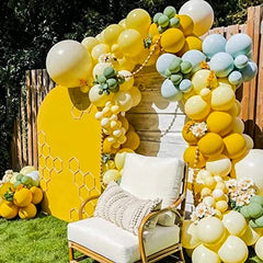 JOYYPOP Yellow Balloons 90pcs Light Yellow Balloon Garland Arch Kit 12inch+5inch Pastel Yellow Balloons for Flower Baby Shower Birthday Party Decorations