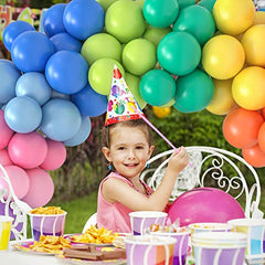 JOYYPOP Balloons Assorted Colors 100 Pcs Colorful Party Latex Balloons 12 Inch Pearlescent Rainbow Latex Balloons for Birthday Anniversary Baby Shower Party Decorations