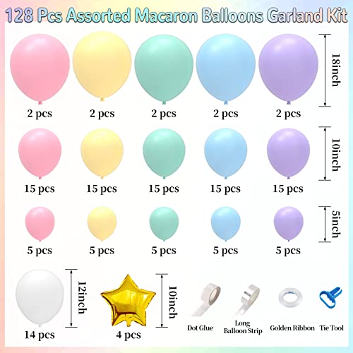 Pastel Balloons Garland Arch Kit, Pastel Rainbow Colorful Macaron Balloons  Garland Birthday Party Decorations for Birthday, Baby Shower, Bridal