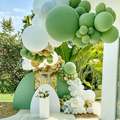 JOYYPOP Sage Green Balloons 110 Pcs Olive Green Balloon Garland Kit 5 inch+10 inch+12 inch+18 inch Green Balloons for Baby Shower Birthday Party Decorations