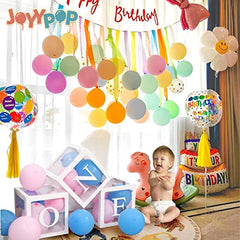 One Balloon Boxes for 1st Birthday with 3pcs ONE Letters for 1st Birthday Decorations Boy Girl