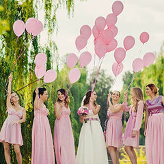 JOYYPOP Light Pink Balloons 100 Pcs Pink Party Latex Balloons 12 Inch Pink Latex Balloons for Baby Shower Birthday Gender Reveal Easter Party Decorations
