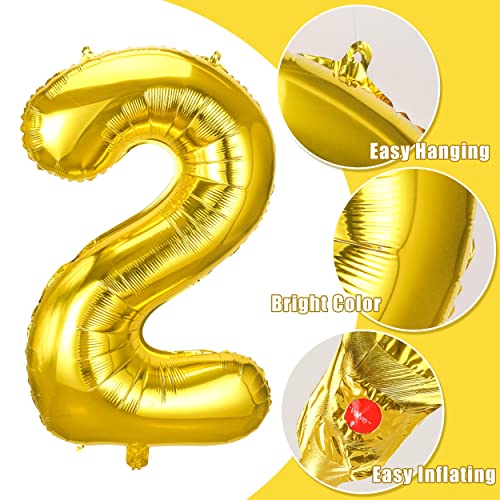 JOYYPOP 40 Inch Gold Number Balloon Foil Large Helium Number 2023 Balloon for Class of 2023 Graduation Birthday Anniversary Party Decorations