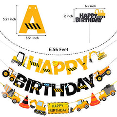 Construction Birthday Party Supplies Dump Truck Birthday Party Decorations with Construction Printed Balloons Vehicle Banner for Construction Theme Birthday Party 50 Pack