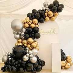 Gold Balloons 110 Pcs Gold Balloon Garland Kit Different Sizes 5 10 12 18 Inch Metallic Gold Balloons for Birthday New Year Party Decorations