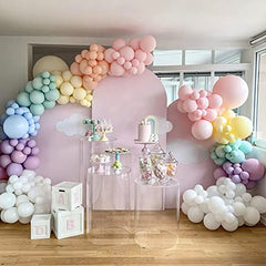 JOYYPOP Pastel Balloon Garland Kit 128pcs Macaron Rainbow Balloon Arch Kit for Baby Shower Birthday Wedding Children's Day Party Decorations