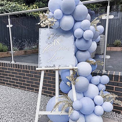 JOYYPOP Dusty Blue Balloons 110 Pcs Dusty Blue Balloon Garland Kit Different Sizes 5 10 12 18 Inch Slate Blue Balloons for Birthday Anniversary Party Decorations