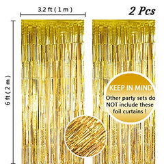 JOYYPOP Black and Gold Balloon Garland Arch Kit 112pcs Black and Gold Party Decorations with 2pcs Gold Tinsel Curtains for Graduation Party New Years Birthday Anniversary