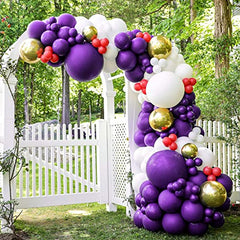 JOYYPOP Purple Balloons 100 Pcs Purple Party Latex Balloons 12 Inch Dark Purple Latex Balloons for Birthday Butterfly Princess Mermaid Baby Shower Party Decorations