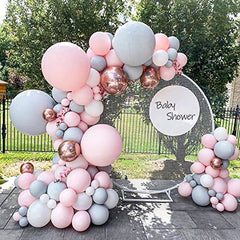Pink Balloons 110 Pcs Pastel Pink Balloon Garland Different Sizes 5 10 12 18 Inch Light Pink Balloons for Baby Shower Wedding Party Decorations