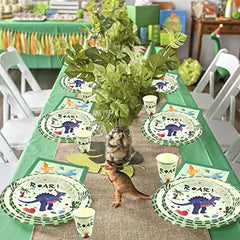 JOYYPOP Serve 24 Dinosaur Birthday Plates Cups and Napkins for Boys Birthday Party Supplies Decorations