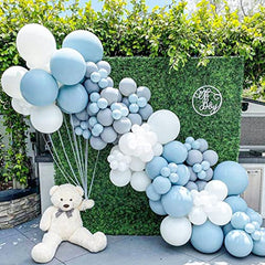 Blue Balloons 110 Pcs Pastel Balloon Garland Different Sizes 5 10 12 18 Inch Light Blue Balloons for Baby Shower Wedding Party Decorations
